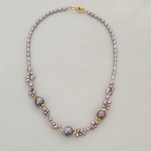 Purple And Pink Handmade Pearl With Free Flower Pendant